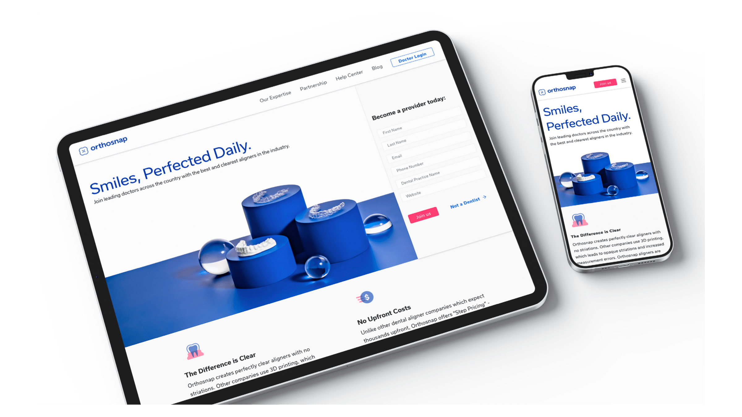Orthosnap website design