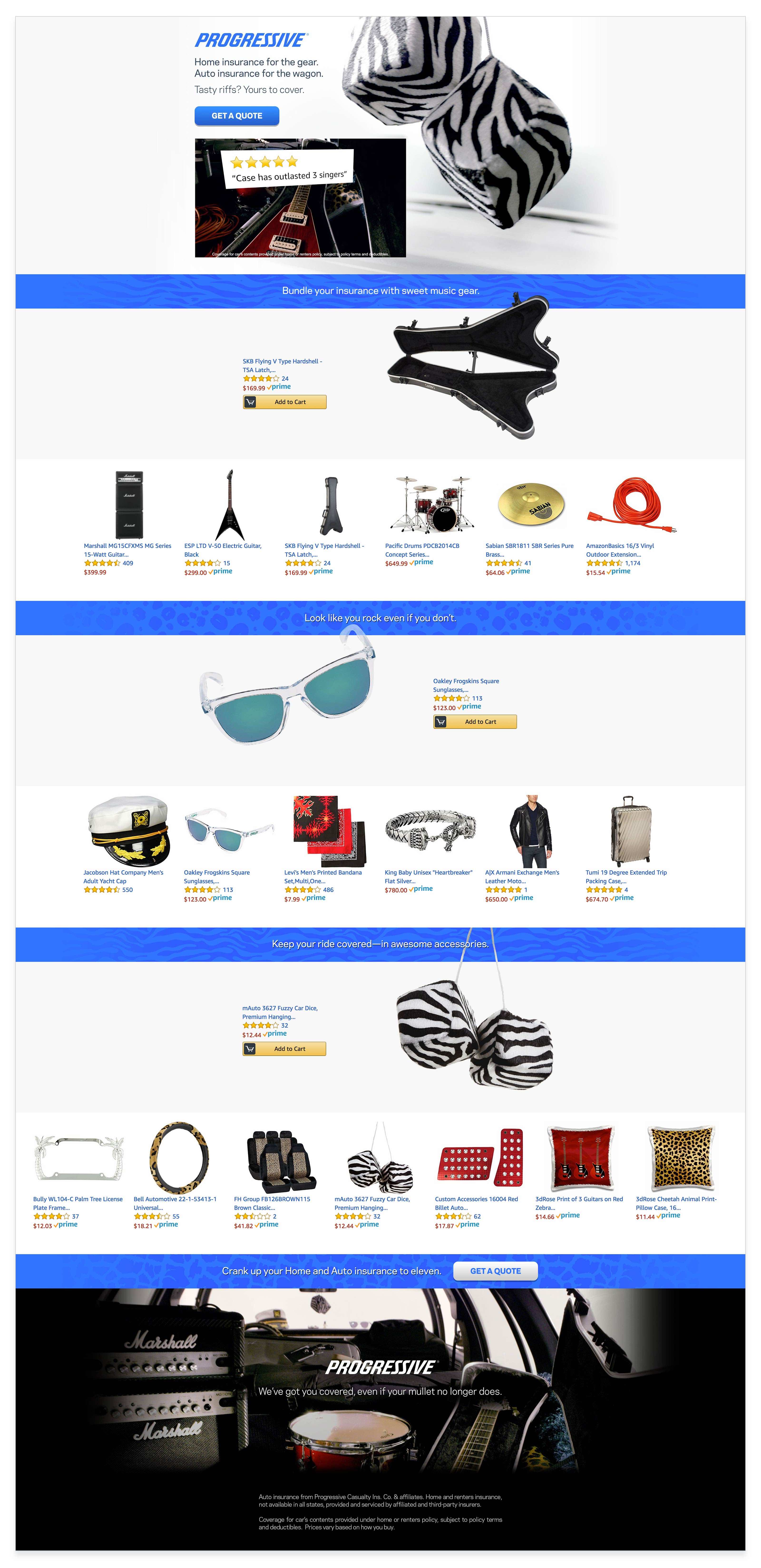 Progressive Hairbandwagon Amazon microsite