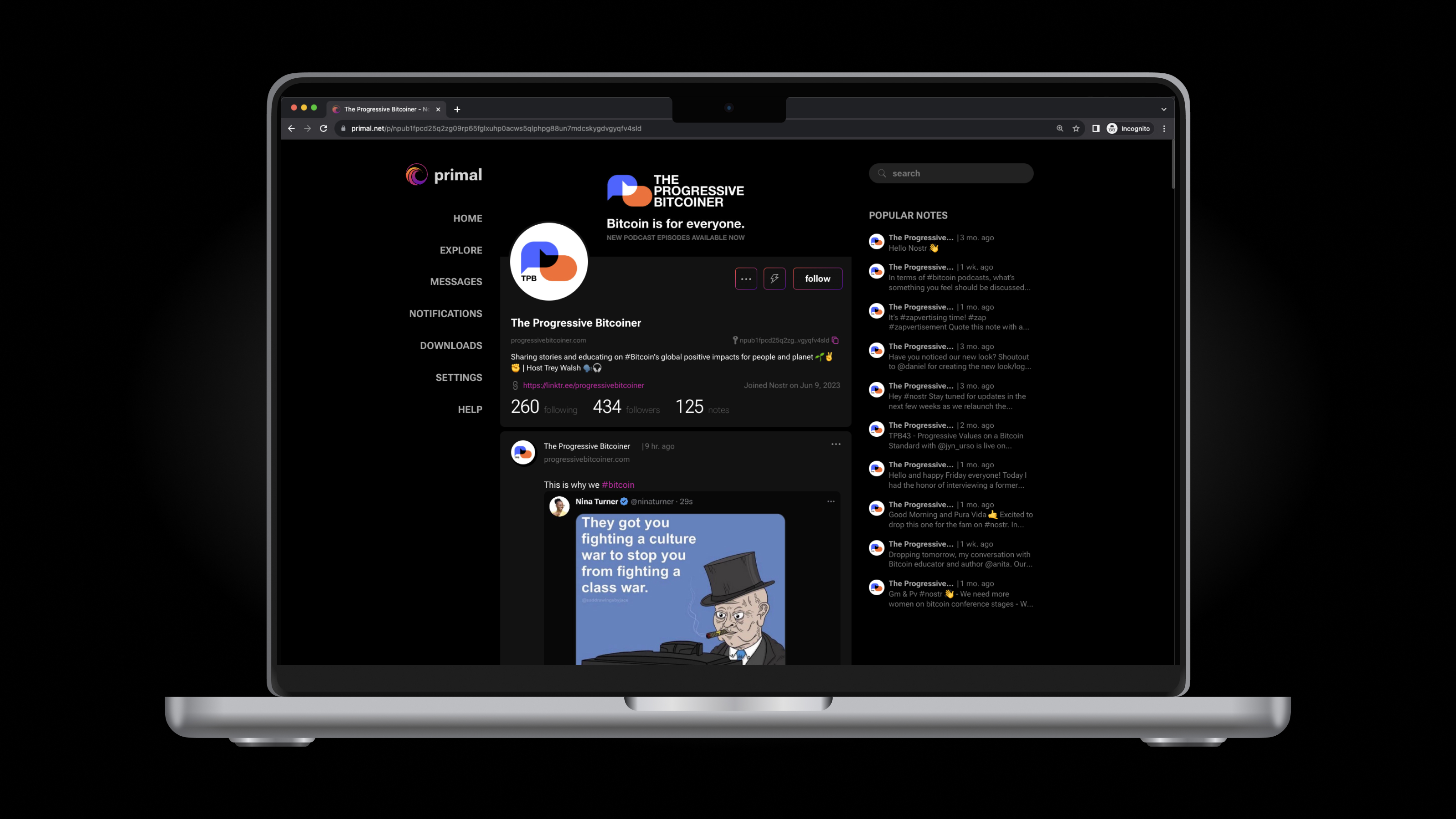 The Progressive Bitcoiner on Primal